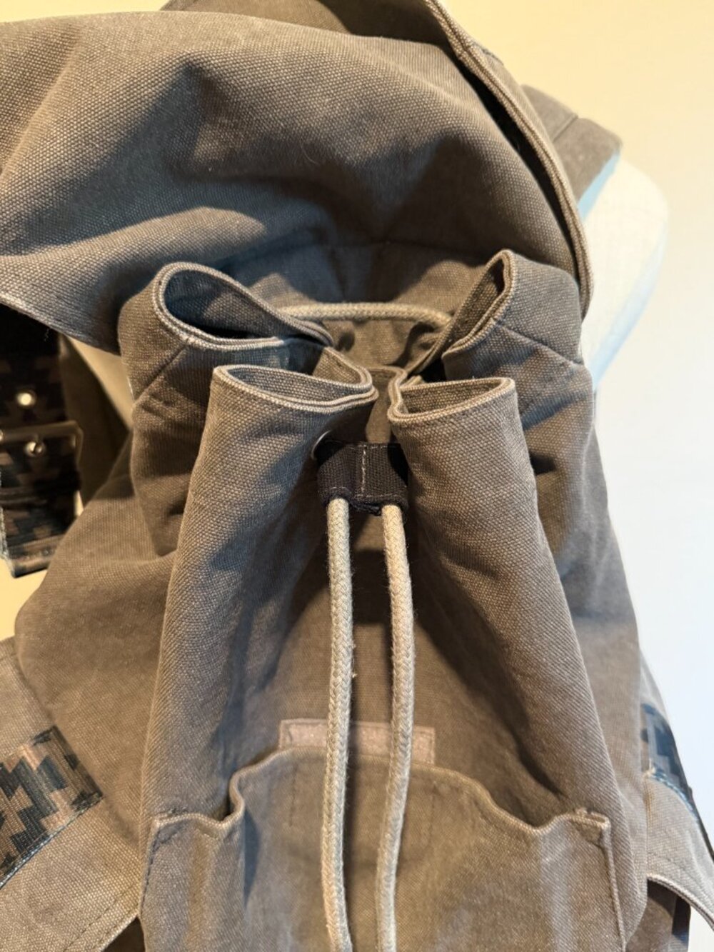 TOMS Olive Green Heavy Canvas Tactical Camo Buckle Backpack - Picture 8 of 9